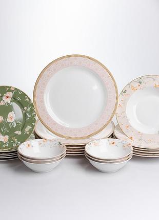 Столовый сервиз на 6 персон фарфоровый jardine yiwu hp-hk-a15