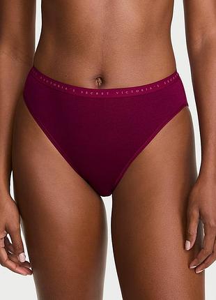 Трусики-сліпи з еластичної бавовни з високим вирізом victorias secret