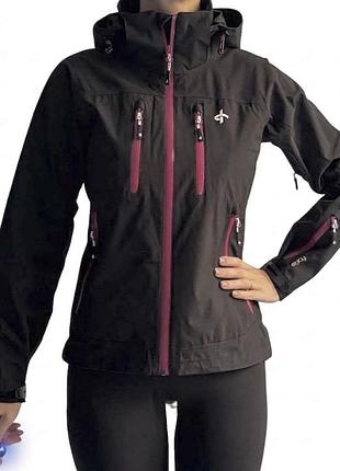Водонепроникна жіноча куртка cross sportwear в розмірі s, чорна з контрастною окантовкою