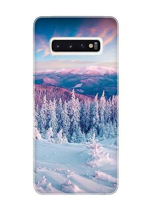 Чохол на samsung galaxy s10 зимові гори (принт 163)