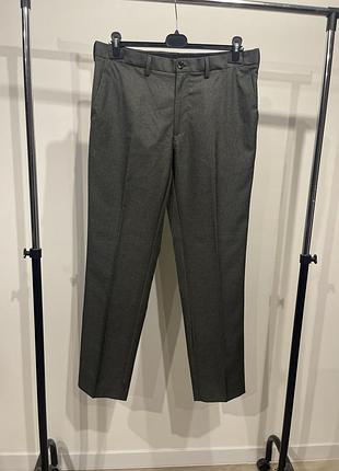 Чоловічі класичні штани marks & spencer slim fit сірі w34
