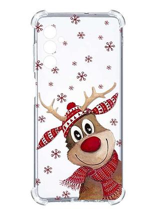 Чехол с утолщёнными углами на samsung galaxy a25 (a256) :: зимний олень (принт 149)