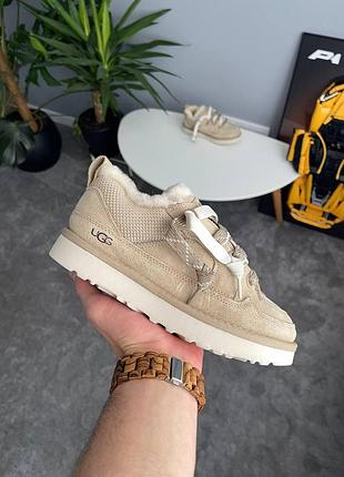 Женские бежевые ботинки ugg lo lowmel sneaker mustard seed fur х угг бутс 41