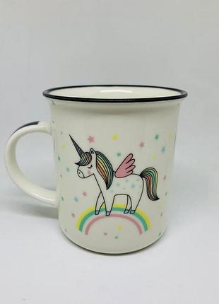 Чашка единорог детская радуга unicorn rainbow 360 мл