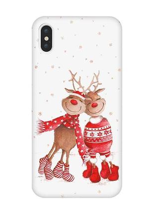 Чехол на iphone xs max :: весёлые олени (принт 150)