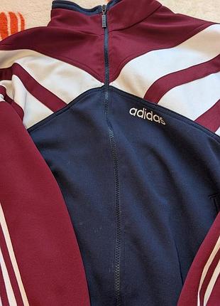 Куртка чоловіча adidas вінтажна, бордова з синім та білим