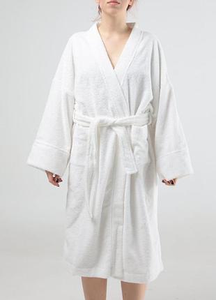 Білий махровий банний халат/ l- xxl/ brend il. bagno