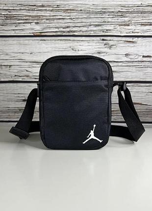 Сумка кошелек борсетка jordan черная спорт через плечо маленькая