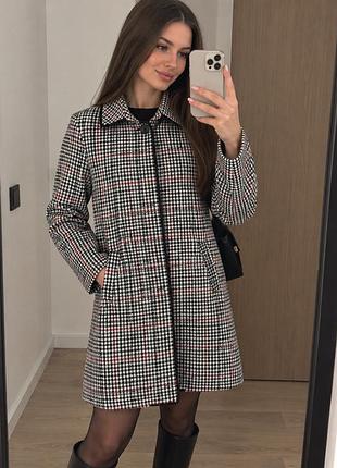 Плащ/пальто в клітинку демісезонне zara