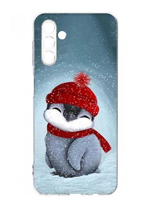 Чехол на samsung galaxy s24 fe пингвинёнок в шапочке (принт 157)