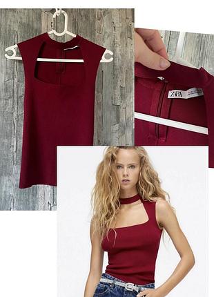 Топ з вирізом на шиї zara