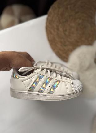Кросівки для дітей adidas superstar білі, 18 см