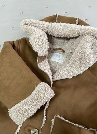 Куртка для дівчаток zara дублянка коричнева