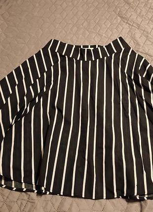 Міді спідниця жіноча abercrombie & fitch чорно-біла в смужку, котон