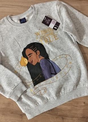 Кофта для дівчинки disney сіра на флісі 122-128 см