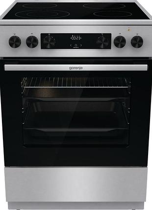 Плита gorenje электрическая стеклокерамическая, 71л, 60x60см, дисплей, программатор, нерж