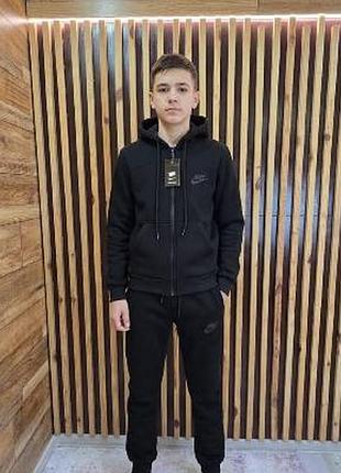 Повсякденний костюм для підлітків nike чорний, утеплений, на флісі