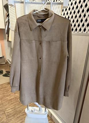 Сорочка жіноча zara замшева бежева