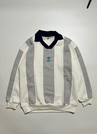 Світшот чоловічий adidas сірий у смужку, бавовна, розміри s, m, l, xl