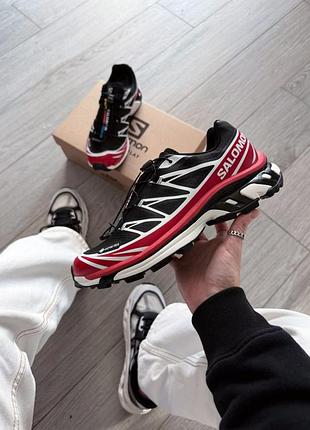 Чоловічі кросівки salomon xt-6 gore-tex in black red / smb+ 🔗