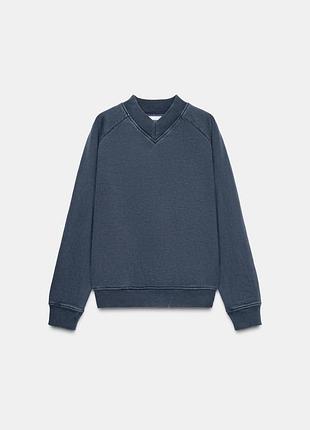 Жіночий варений світшот толстовка з v-подібним вирізом zara розмір м