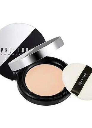 Компактная пудра для создания идеального тона missha pro touch powder pact spf25/pa++ компактная корейская пудра для лица