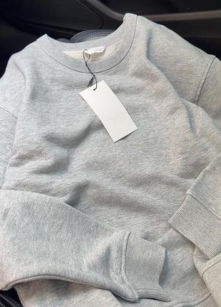 Жіночий однотонний базовий світшот zara з трьох нитки розмір с