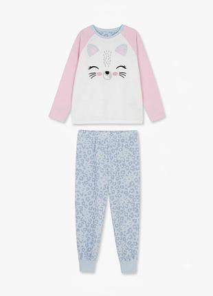 🏷️ новая фирменная плюшевая пижама-кошечка primark, размер 4-5 лет (110 см) - 100% оригинал ирландия!