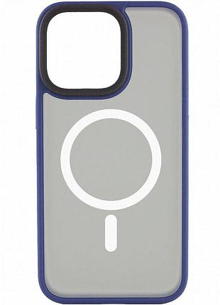 Tpu+pc чехол metal buttons with magnetic fit для apple iphone 12 pro / 12 (6.1") синий / navy blue