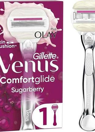 Станок для голiння 1шт comfortglide sugarberry plus olay з змінним картриджем тм venus