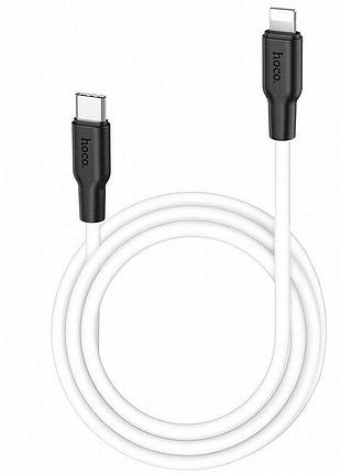 Дата кабель hoco x21 plus silicone type-c to lightning (1m) черный / белый