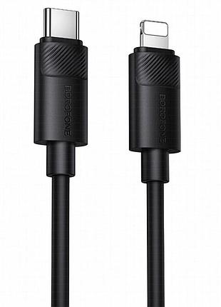 Дата кабель borofone bx123 leya type-c to lightning 30w (1m) black