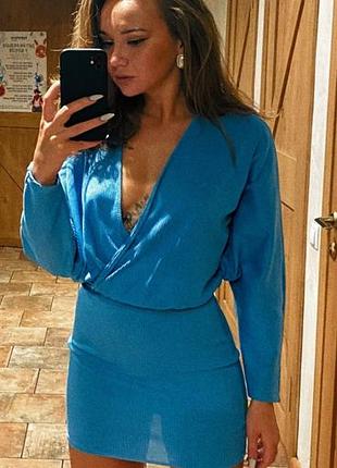 Коротка сукня жіноча boohoo синя
