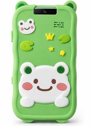 Телефон интерактивный смартфон с сенсорным экраном детская игрушка с играми камерой приложениями лягушка