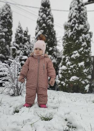 Зимовий комбінезон для дівчинки, рожевий