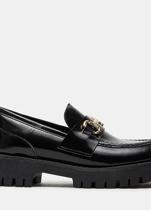 Steve madden lando black leather loafers. черные кожаные лоферы