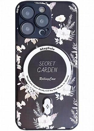 Tpu+pc чехол secret garden with magnetic fit для apple iphone 16 pro max (6.9") black