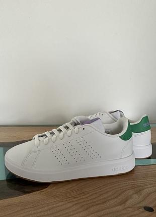 Кросівки жіночі adidas advantage base 2.0 білі, зелені, розмір 9 us (eu 41 1/3 / 26 cm)