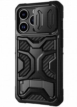 Tpu+pc чехол nillkin camshield adventurer pro (шторка на камеру) для apple iphone 14 pro (6.1") armor black