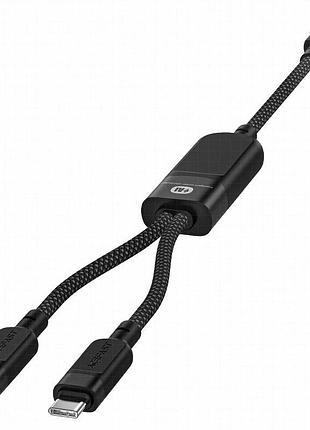 Дата кабель acefast c5-11 usb-c to 2xusb-c 100w (1.2m) black 3