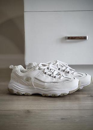 Кроссовки белые женские skechers d'lites