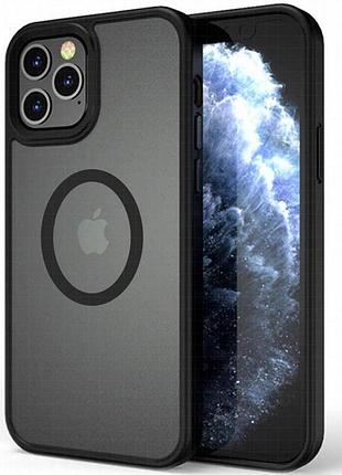 Tpu+pc чехол metal buttons with magnetic fit для apple iphone 13 pro max (6.7") черный / black