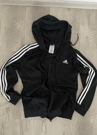 Чорна зіпка adidas originals кофта з капюшоном спортивна три смужки м