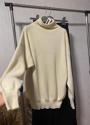 Преміальний светр унісекс jil sander оверсайз кашеміровий молочний