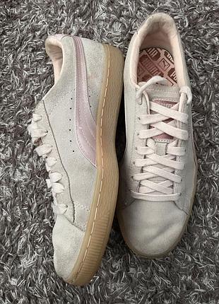 Кросівки puma suede рожеві (оригінал) 2
