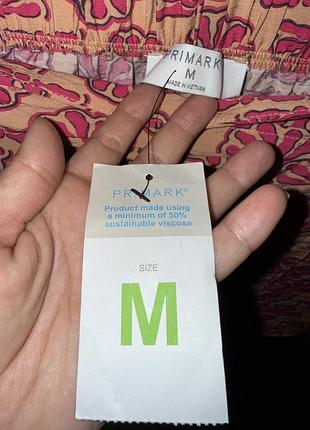 Шорти спідниця жіночі primark рожеві з принтом, m, віскоза, нові