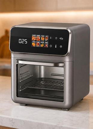 Сіра електрична мультипіч top kitchen tk-00244 12л / аерогриль з сенсорним керуванням 2400 вт 10 програм