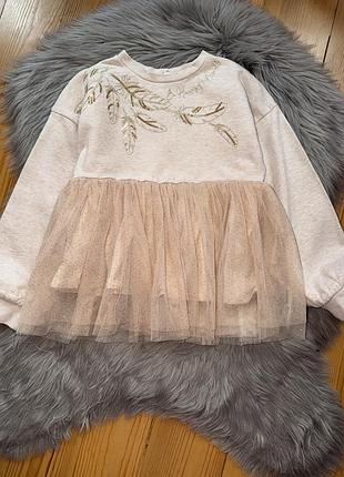 Ідеальний стильний витончений світшот з фатином на дівчинку 7/8р river island