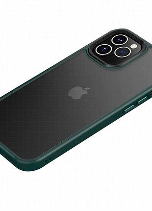 Tpu+pc чехол metal buttons для apple iphone 12 pro / 12 (6.1") зеленый / dark green