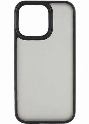 Tpu+pc чехол metal buttons для apple iphone 14 pro (6.1") черный / black